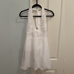 Zara White Lightweight Eyelet dress